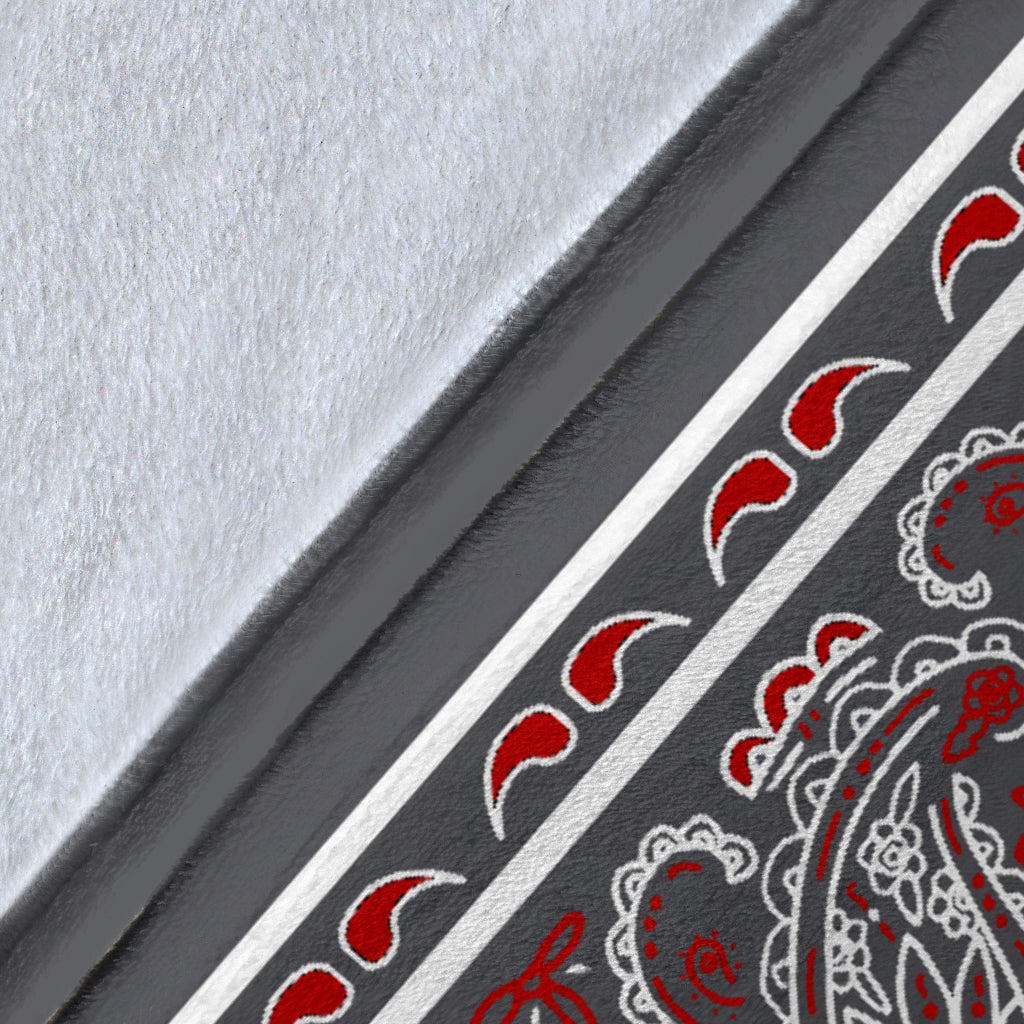 Gray Bandana Fleece Throw Blanket Details