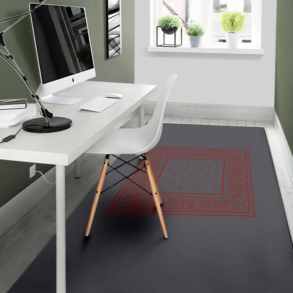 Gray and Red Bandana Area Rugs - Minimal