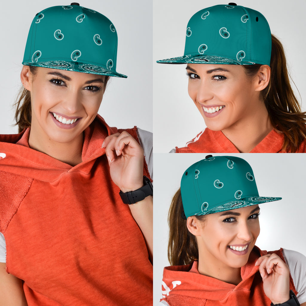Teal Bandana Snapback Cap