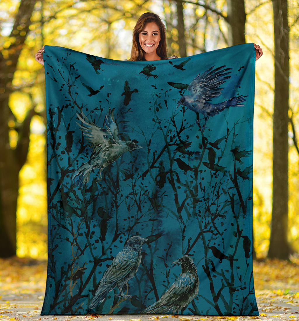 Murder of Crows Fleece Throw