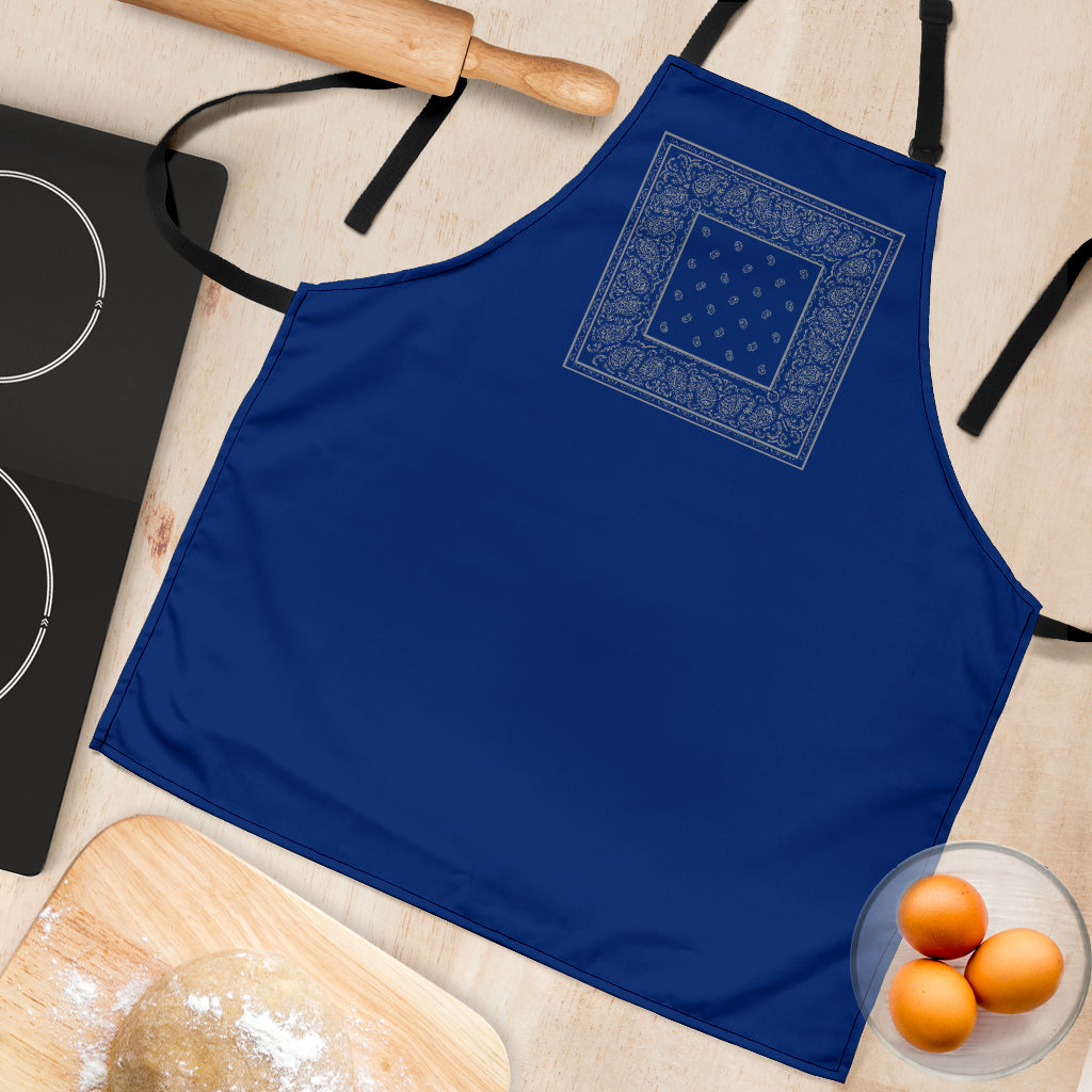 Blue and Gray Bandana Cooking Aprons