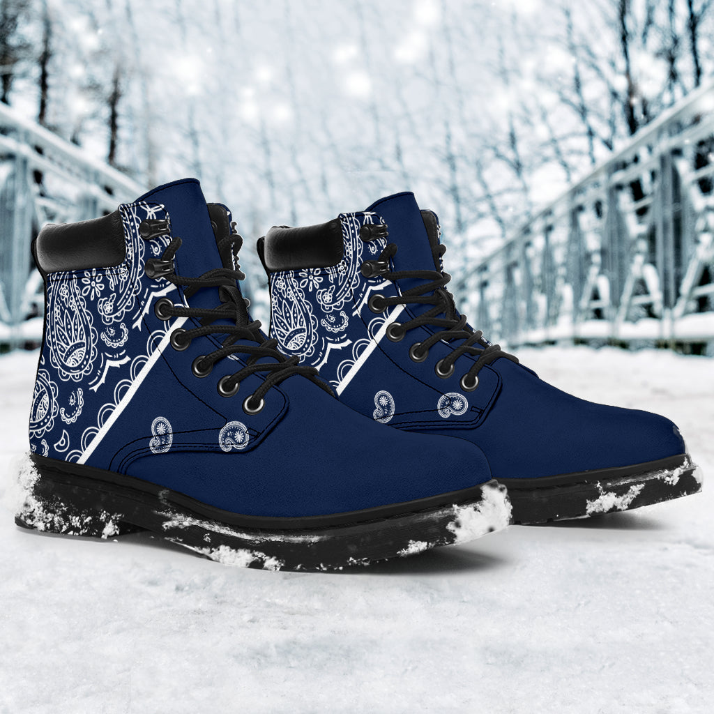 Navy Blue Bandana All Season Boots