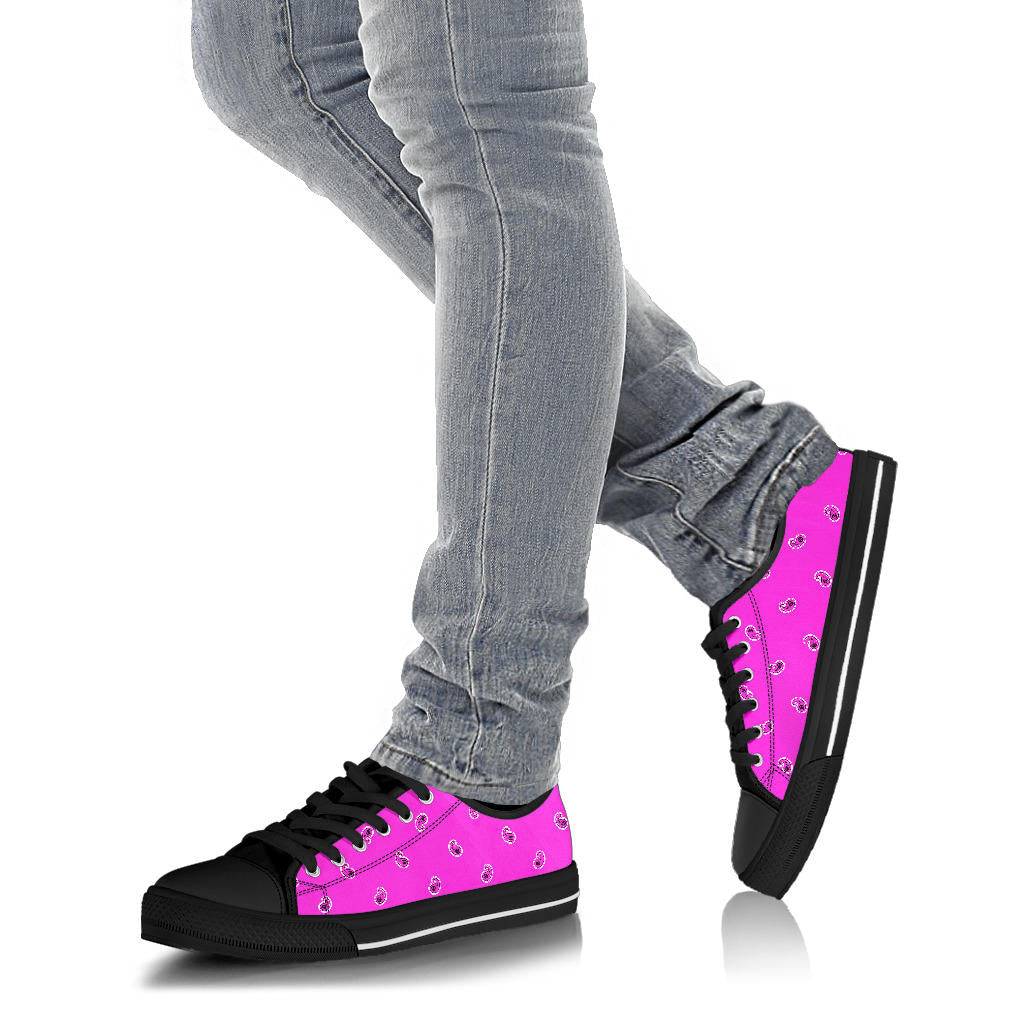 Canvas Low Top Sneakers - Abruptly Pink Paisley