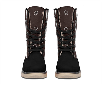 Coffee Brown Bandana Women's Winter Boots