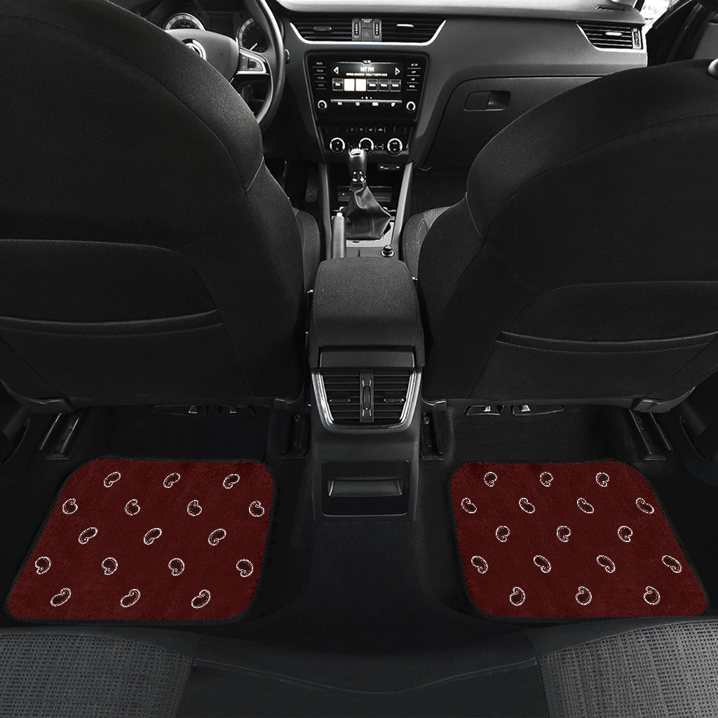 Quad Burgundy Bandana Car Mats - Fancy