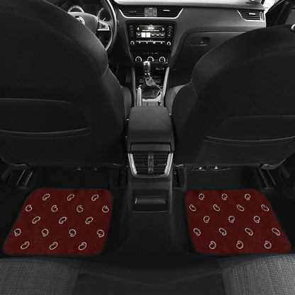 Quad Burgundy Bandana Car Mats - Fancy