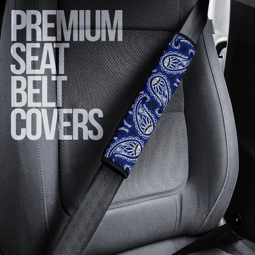 Royal Blue Bandana Seat Belt Covers - 3 Styles