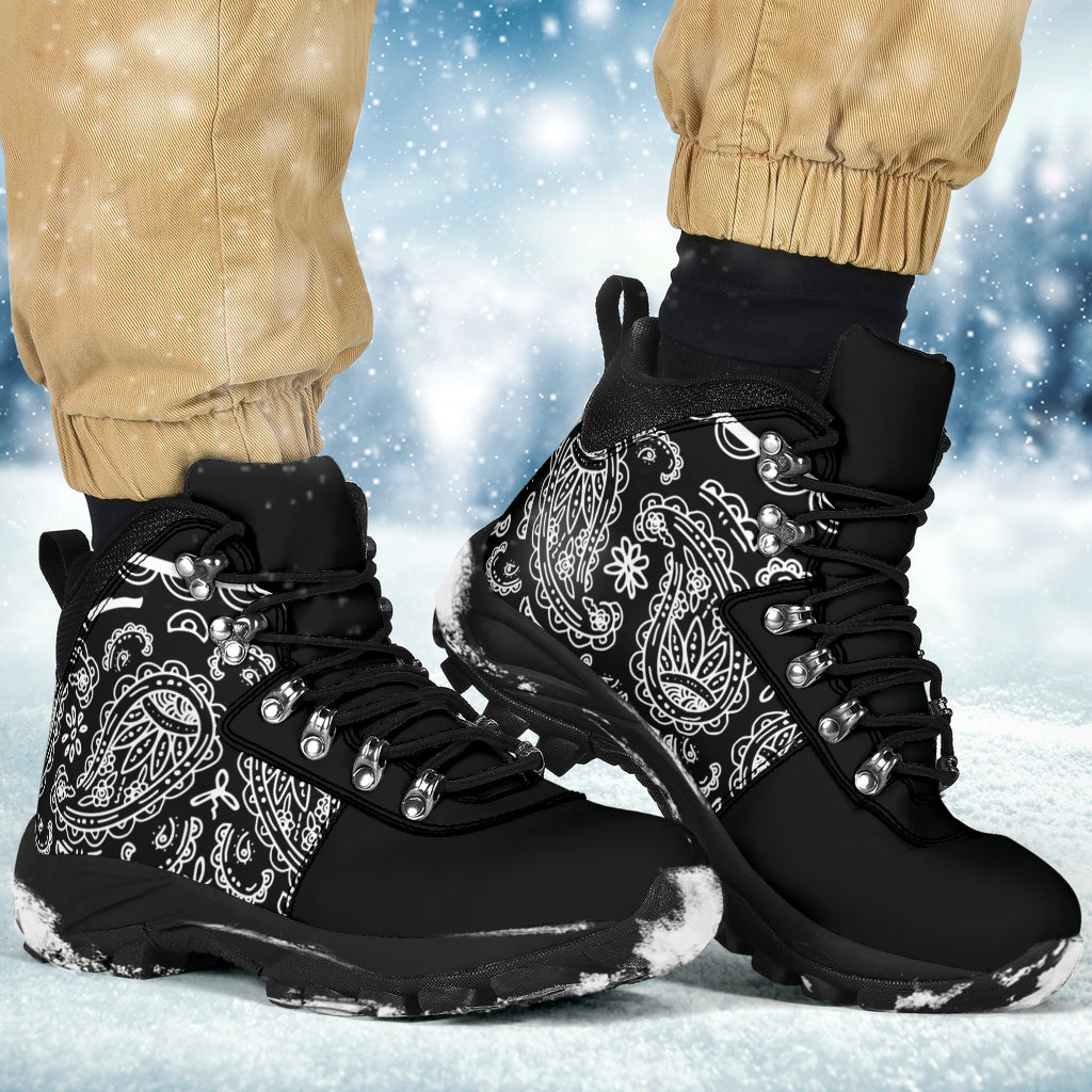 Black Bandana Alpine Boots