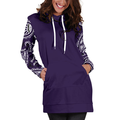Royal Purple Bandana Hoodie Dress