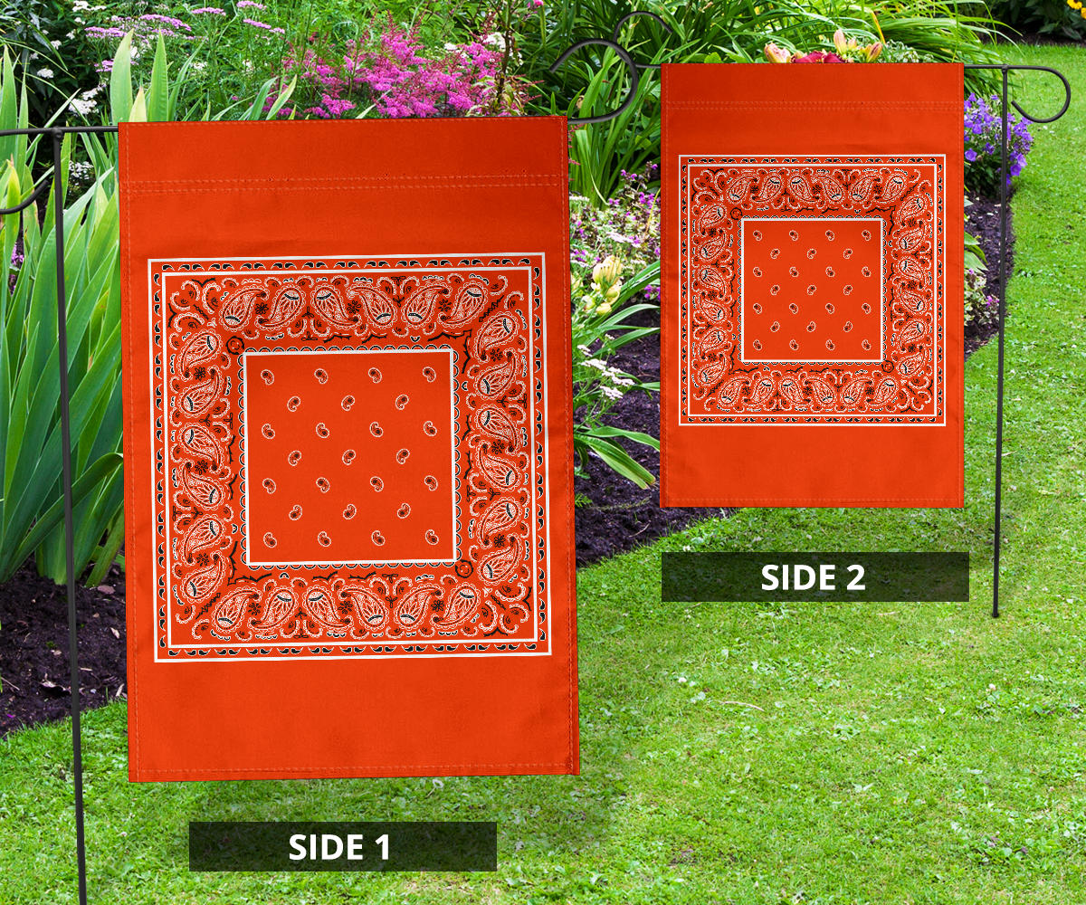 Perfect Orange Bandana Home and Garden Flags