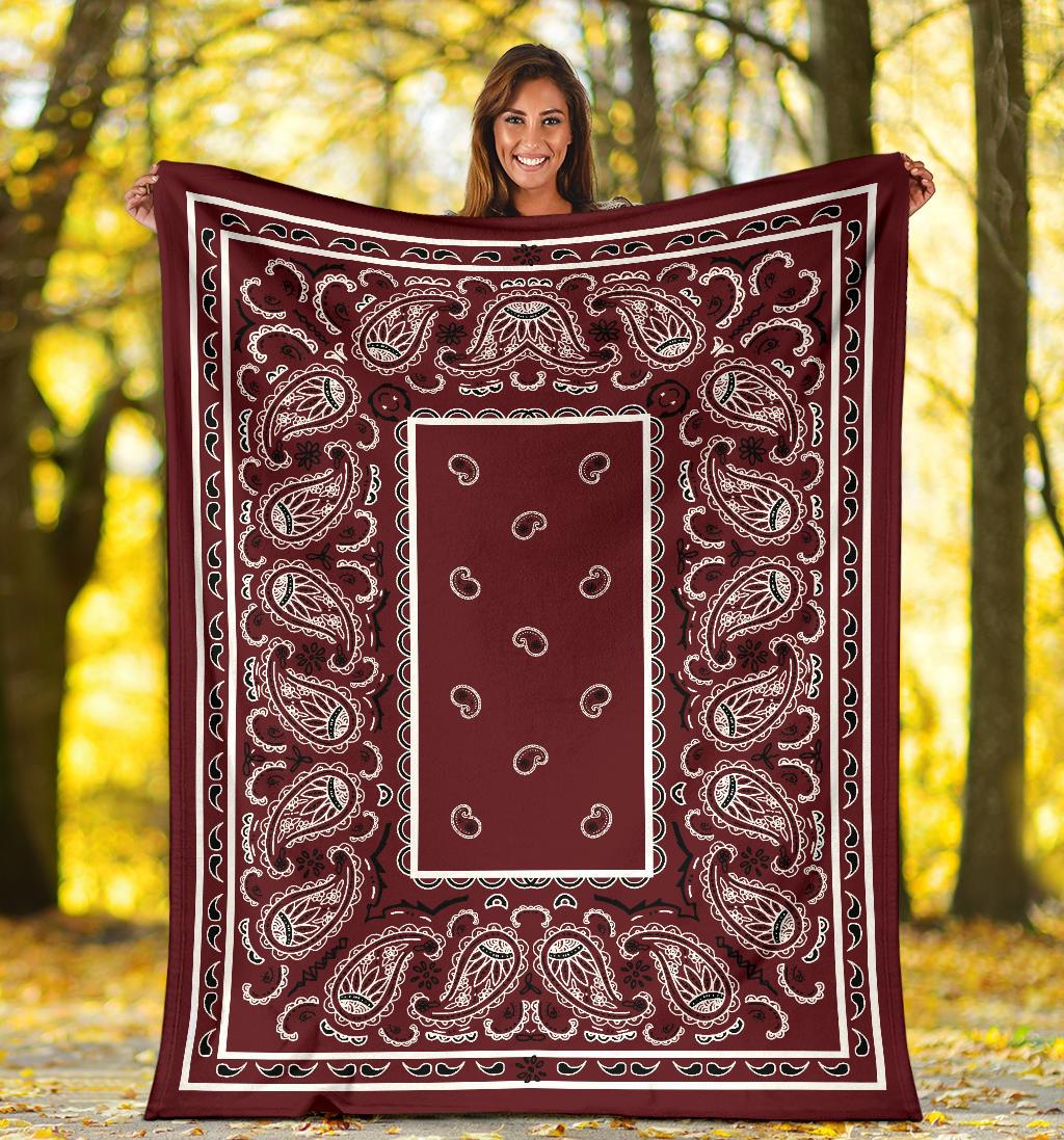 Burgundy Bandana Blanket