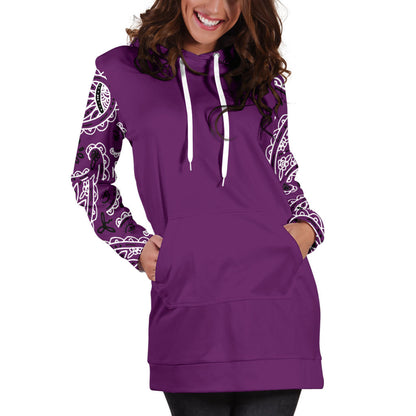 Purple Bandana Hoodie Dress