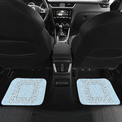 Quad Light Blue Bandana Car Floor Mats - Minimal
