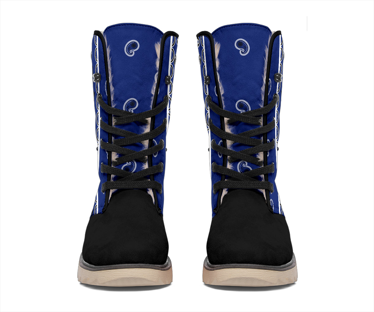 Royal Blue Bandana Women's Winter Boots