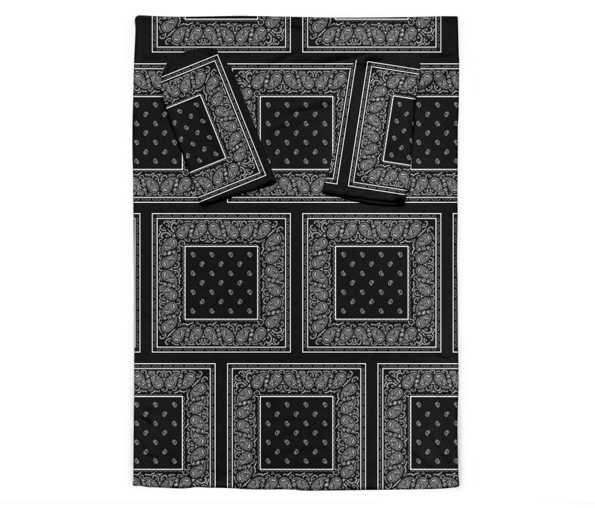 Black and White Bandana Monk Blankets