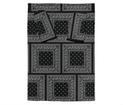 Black and White Bandana Monk Blankets