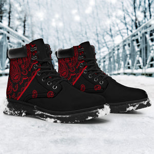 Black and Red Bandana All Season Boots
