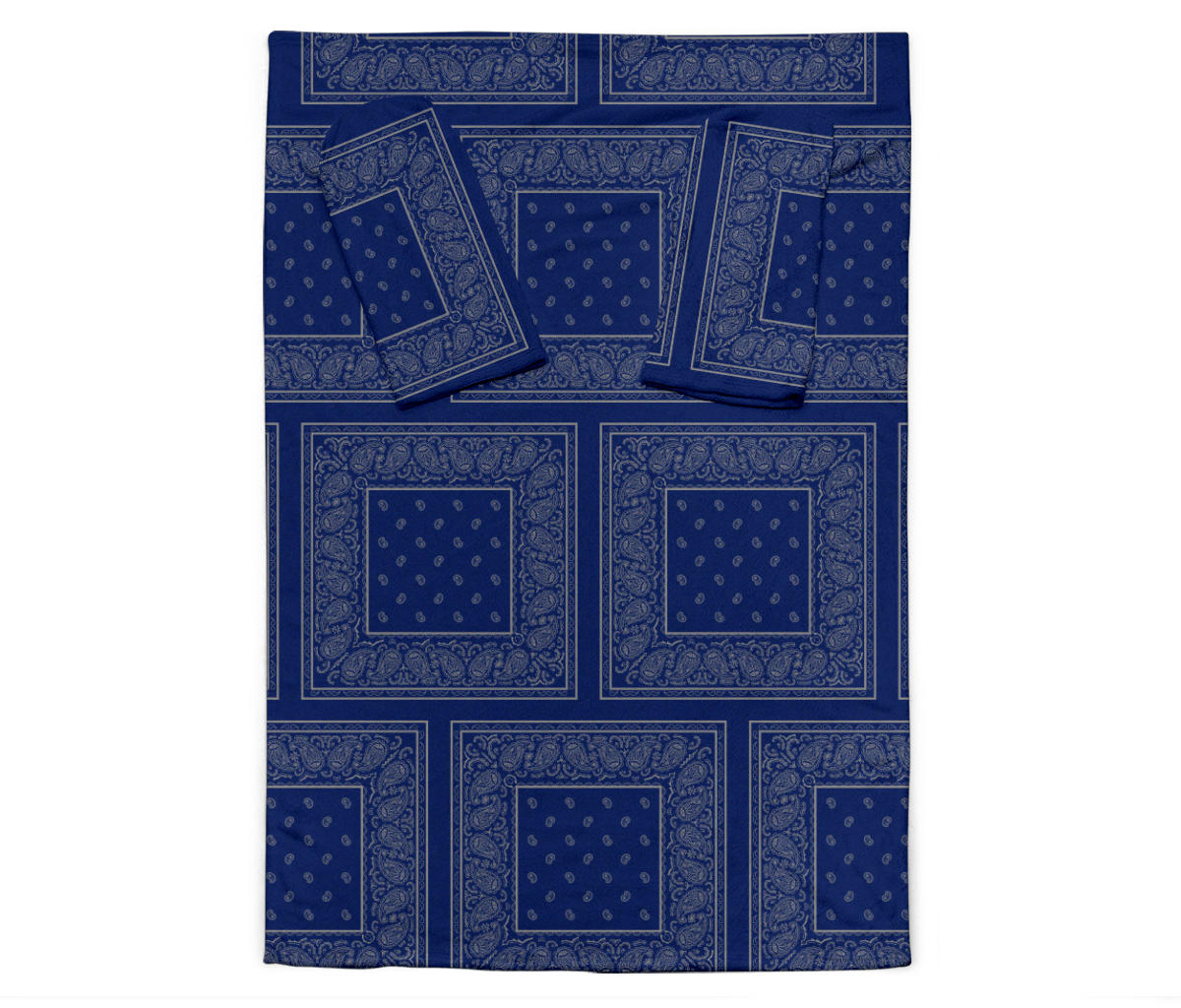 Blue and Gray Bandana Monk Blankets