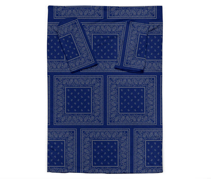 Blue and Gray Bandana Monk Blankets