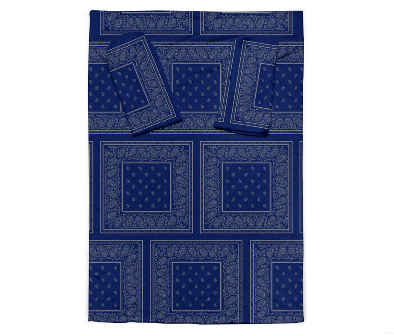 Blue and Gray Bandana Monk Blankets