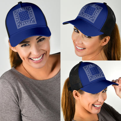 Royal Blue Bandana Simple Mesh Back Cap