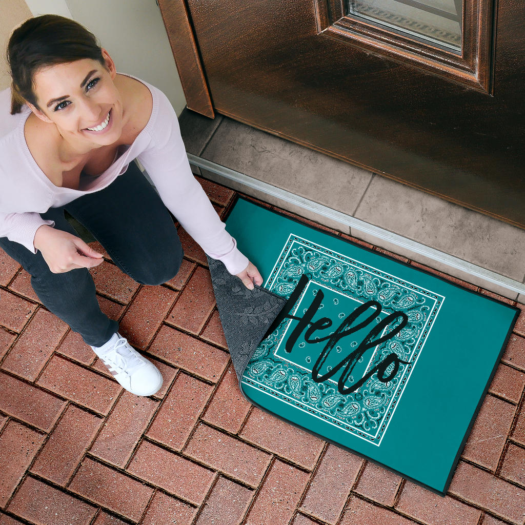 Teal Bandana Door Mats