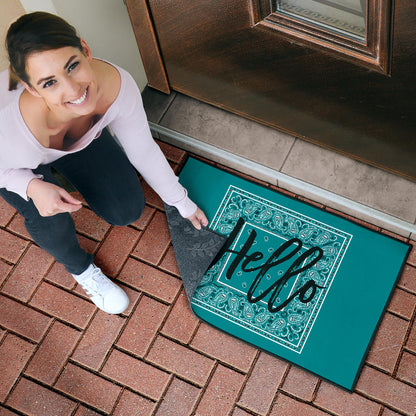 Teal Bandana Door Mats