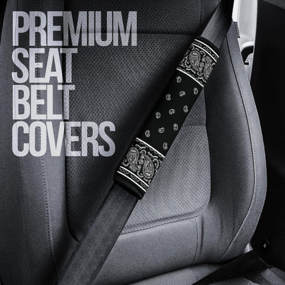 Black Bandana Seat Belt Covers - 3 Styles
