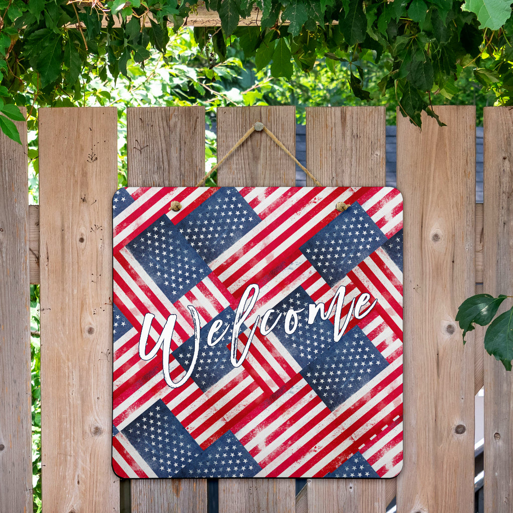 American Flag Door Signs