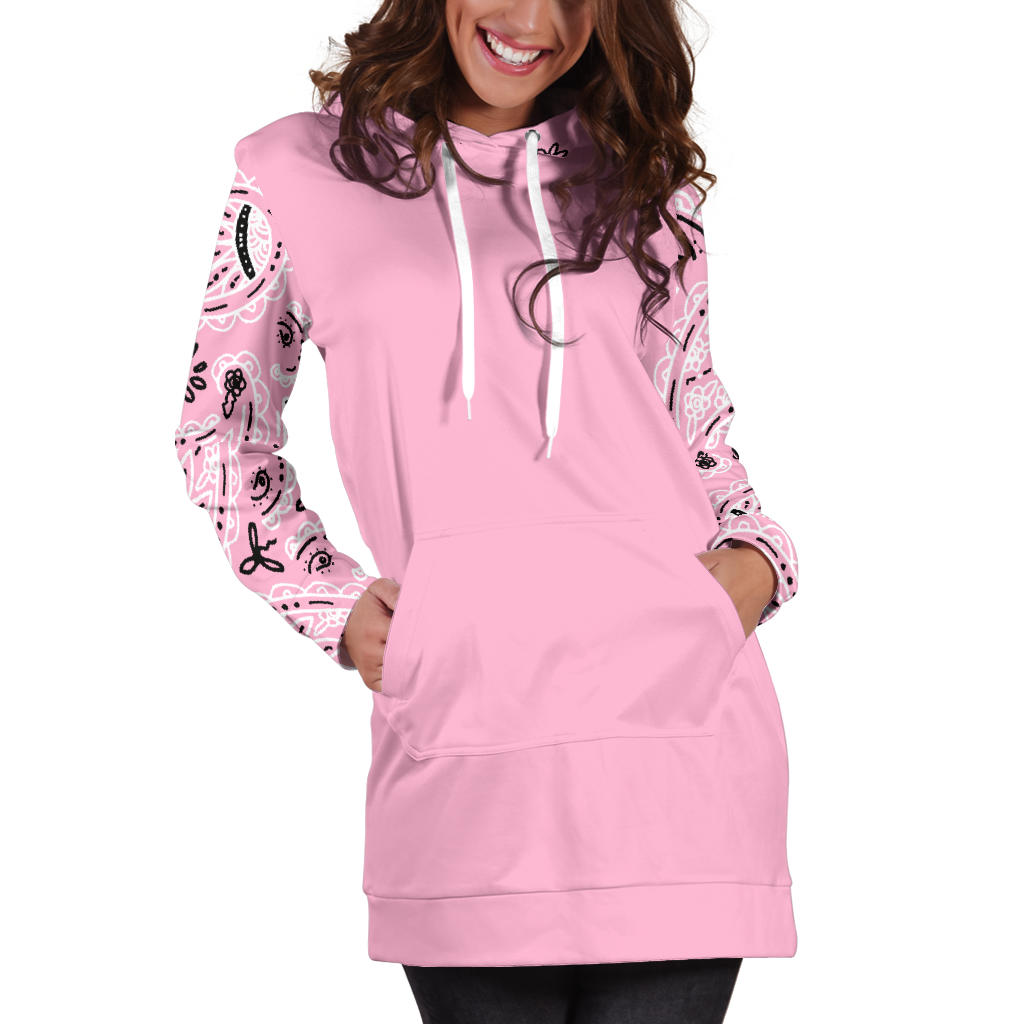 Light Pink Bandana Hoodie Dresses
