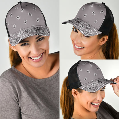 gray bandana mesh back hat