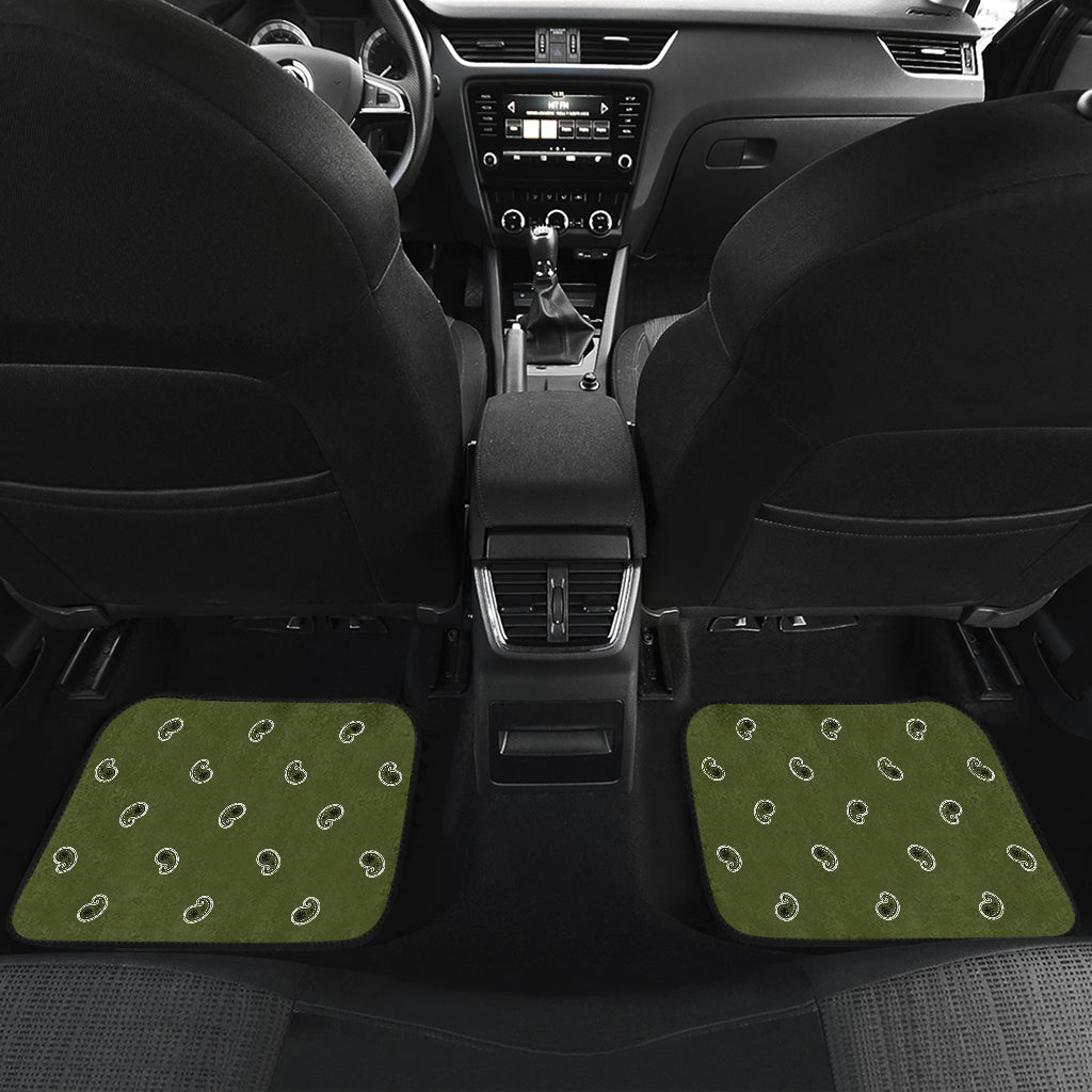 Quad Army Green Bandana Car Mats - Fancy