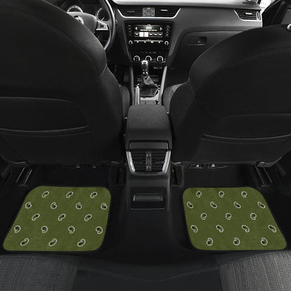 Quad Army Green Bandana Car Mats - Fancy