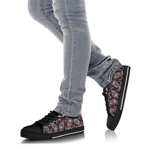 Canvas Low Top Sneakers - Bandana Style Wicked Black