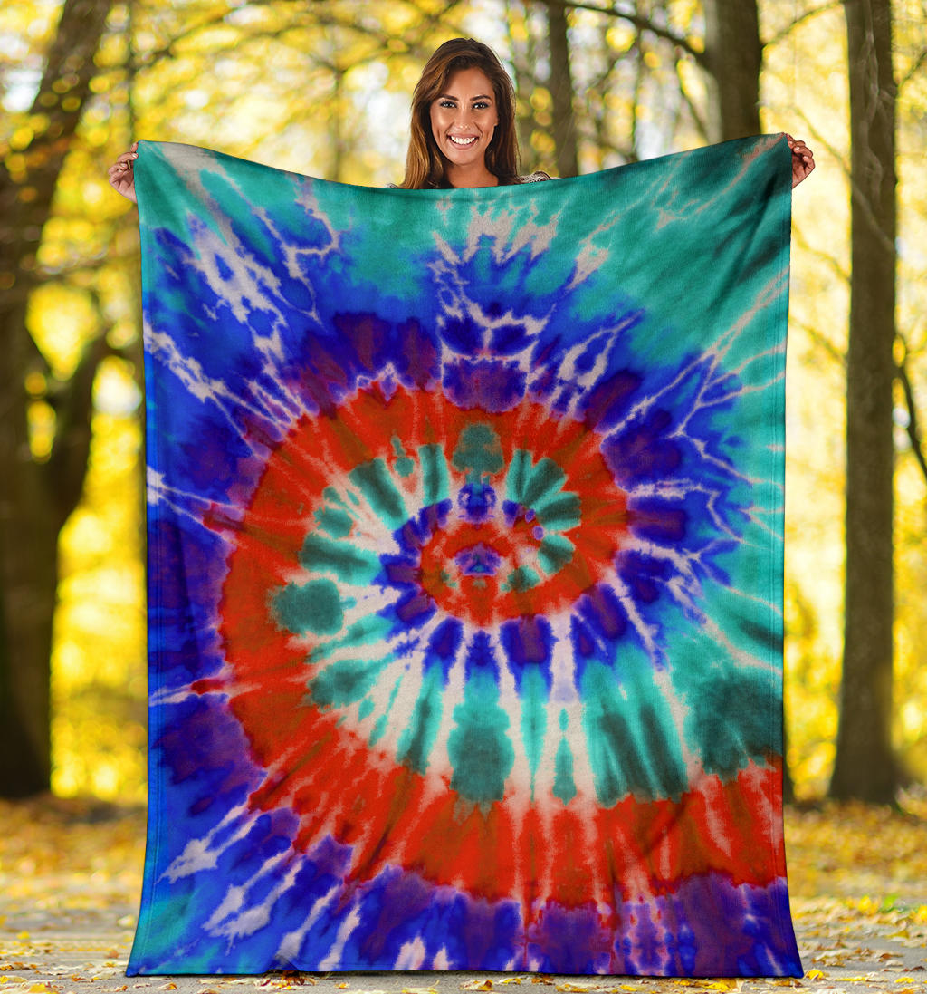 Tie Dye Fleece Throw Blanket