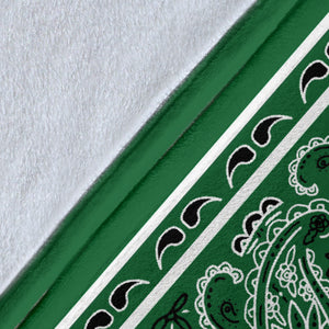 Green Bandana Throw Blanket Details