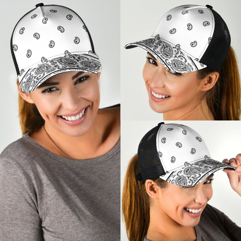 white bandana ball cap