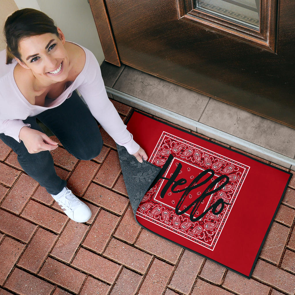 Classic Red Bandana Door Mats