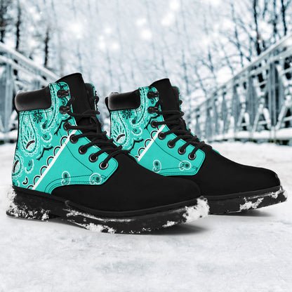 Turquoise Bandana Blackout All Season Boots