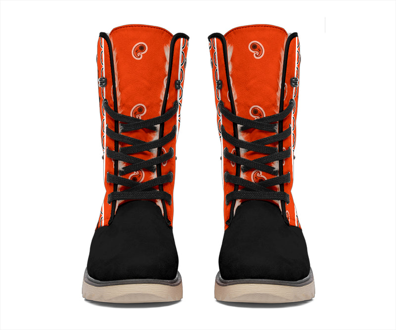 Perfect Orange Bandana Women's Winter Boots