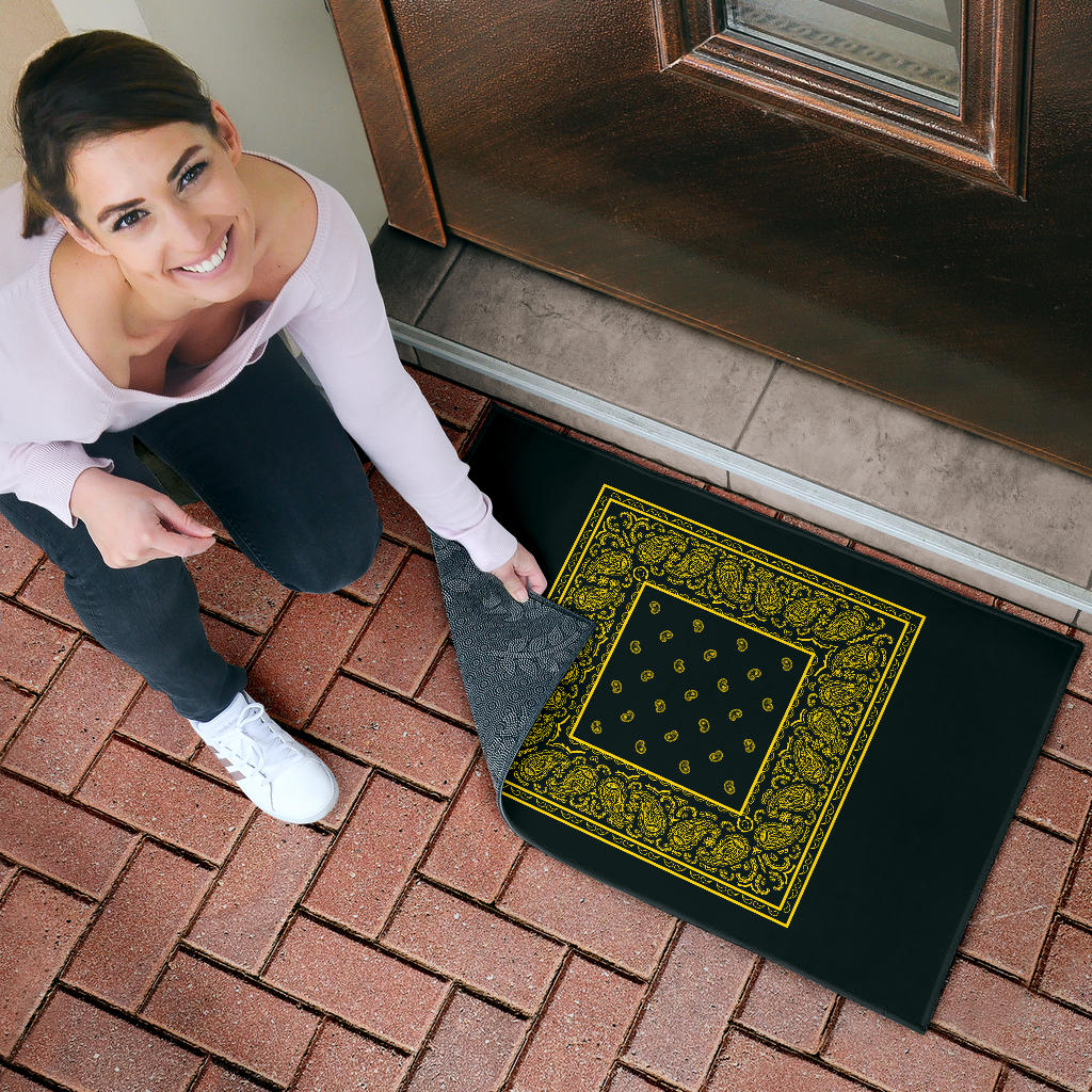 Black Gold Bandana Door Mats