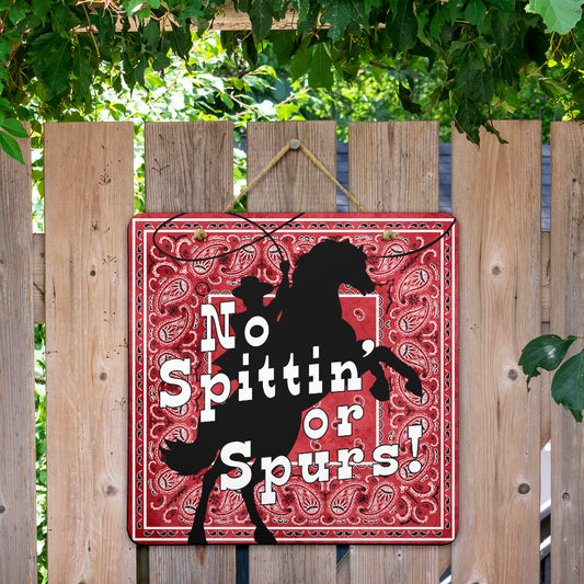Red Denim Bandana Door Signs