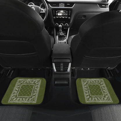 Quad Army Green Bandana Car Mats - Minimal