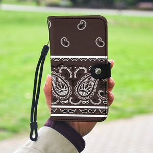 Coffee Brown Bandana Phone Case Wallet