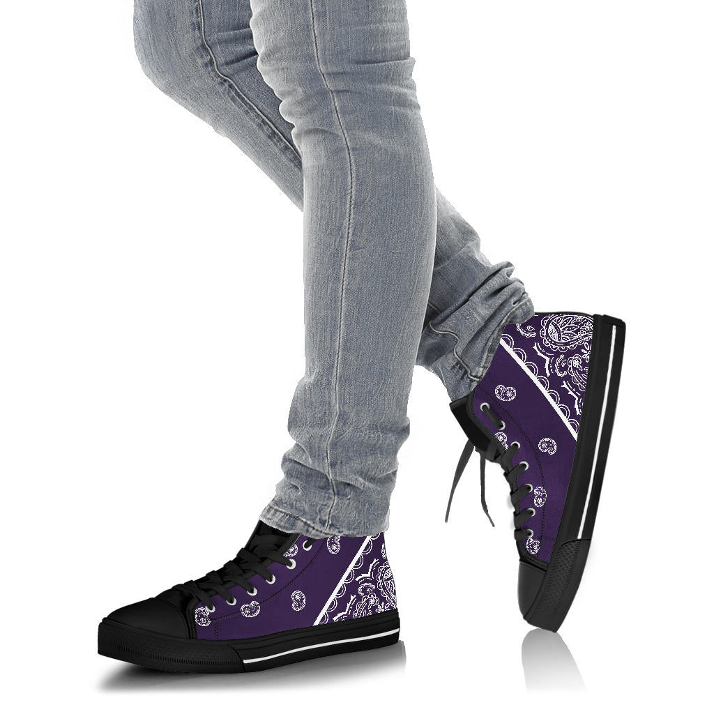 Royal Purple Bandana High Top Sneakers
