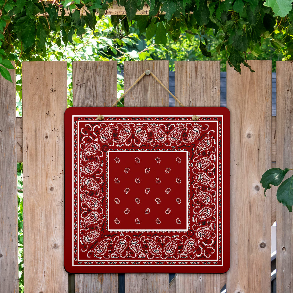 Maroon Bandana Door Signs