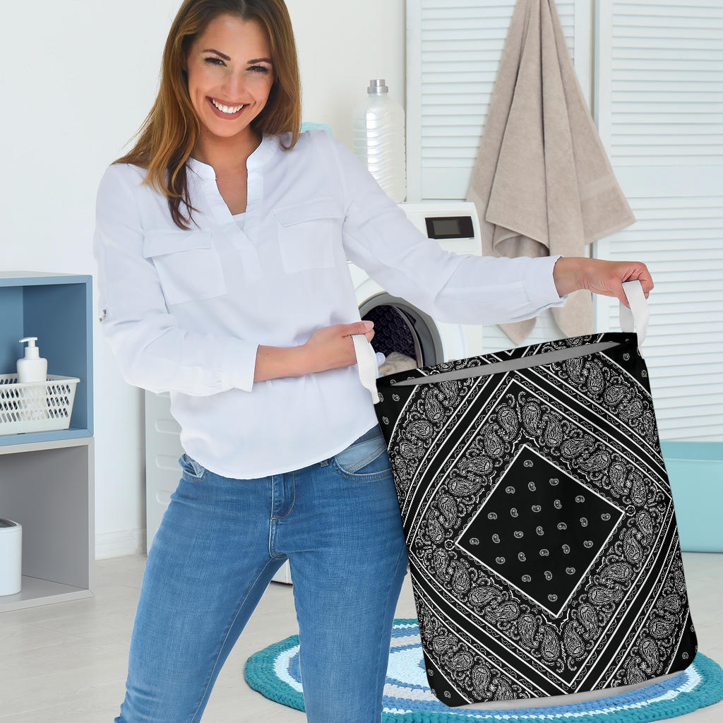 black bandana laundry hamper