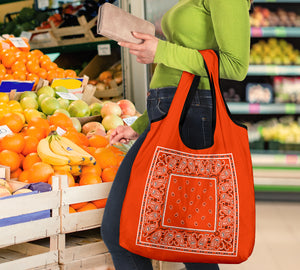 Perfect Orange Bandana Grocery Bag 3-Pack