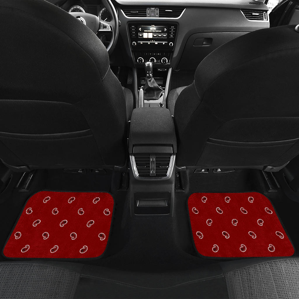 Quad Maroon Bandana Car Floor Mats - Fancy