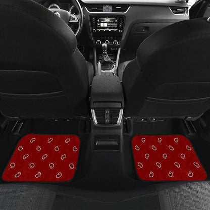 Quad Maroon Bandana Car Floor Mats - Fancy